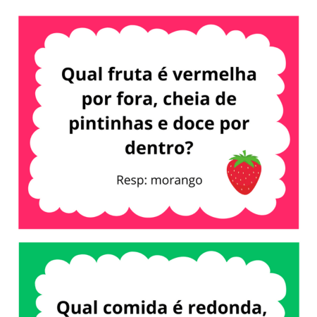 Fichas com perguntas para torta na cara infantil - ABC Pedagógico